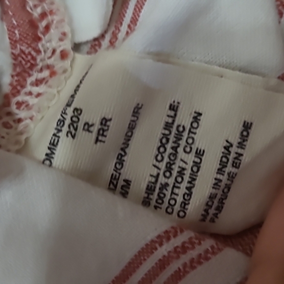 WOOLRICH Dark Pink White Striped Green Embroidered Top organic cotton Medium - Picture 7 of 8